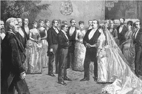 President Cleveland wed Frances Folsom in the White House on 12 June 1886. THE LIBRARY OF CONGRESS