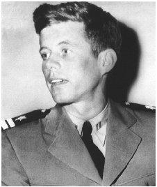 Navy lieutenant John F. Kennedy returned to the United States in 1944 following his heroic exploits in the Pacific as a commander of a PT boat rammed by a Japanese destroyer. AP/WIDE WORLD