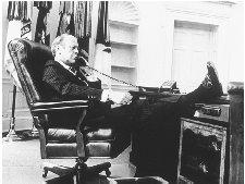 Gerald R. Ford in the Oval Office. Ford's short term was marked by the controversial pardon he gave to President Nixon and the difficult economic circumstances faced by the United States. ARCHIVE PHOTOS