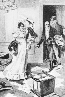 Dolley Madison is depicted saving the Declaration of Indpenedence before fleeing the White House during the British raids on Washington, D.C., in the War of 1812. BETTMAN/CORBIS